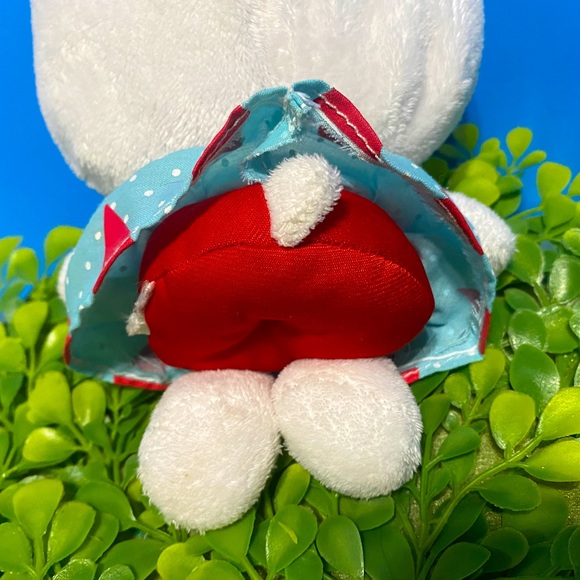 HELLO KITTY VTG 2014 BEANIE PLUSH WEARIG BLUE & RED DRESS w/WHITE POLK-A-DOTS 7” - Picture 10 of 12